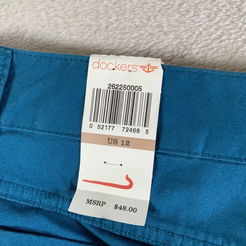 Dockers Pants Womens 12 Blue 5-Pocket Truly Slimming Capri Stretch Twill NEW‎ - Picture 12 of 13